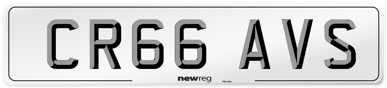 CR66 AVS Number Plate from New Reg